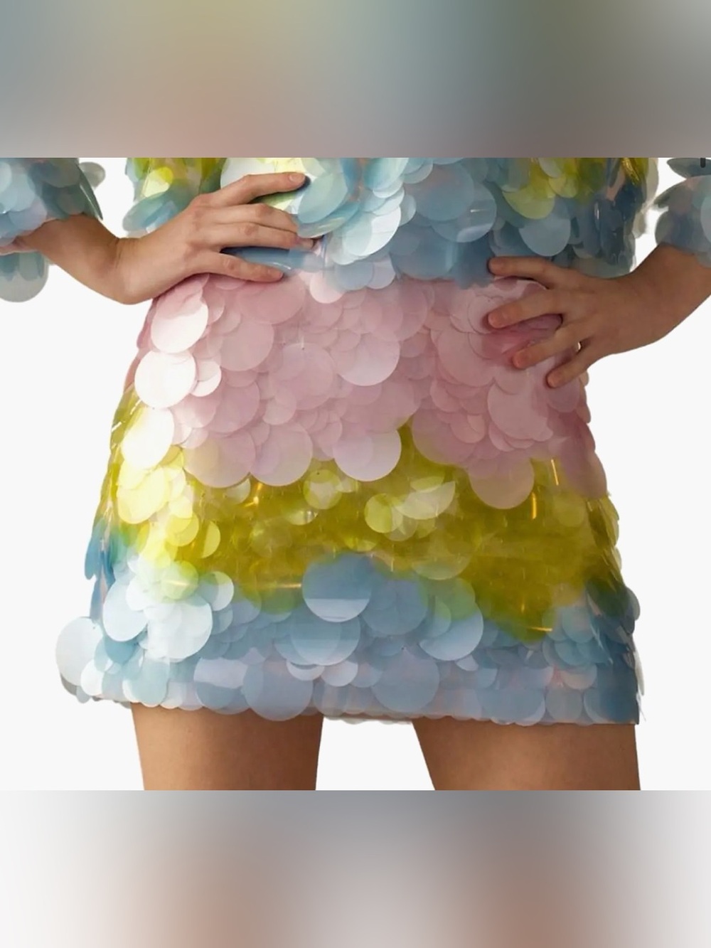 Cynthia Rowley Sequined Colorblock Mini Skirt